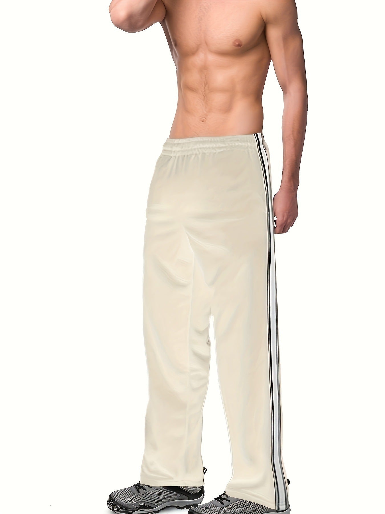 Men's Sports Pants with Side Stripe Modern Design