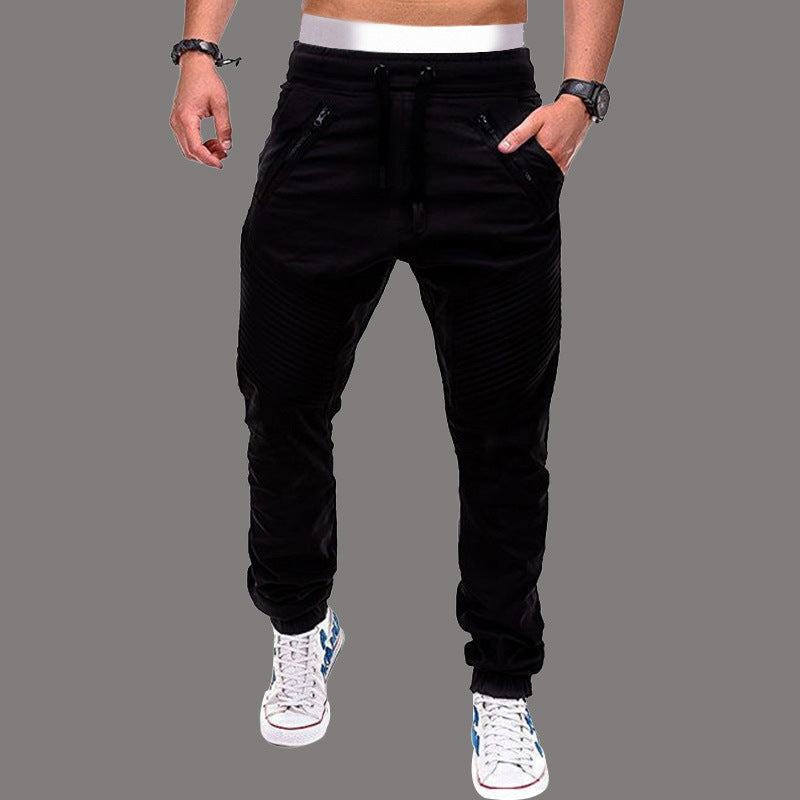 Men's Jogging Bottoms Sporty Elastic with Zip Pockets