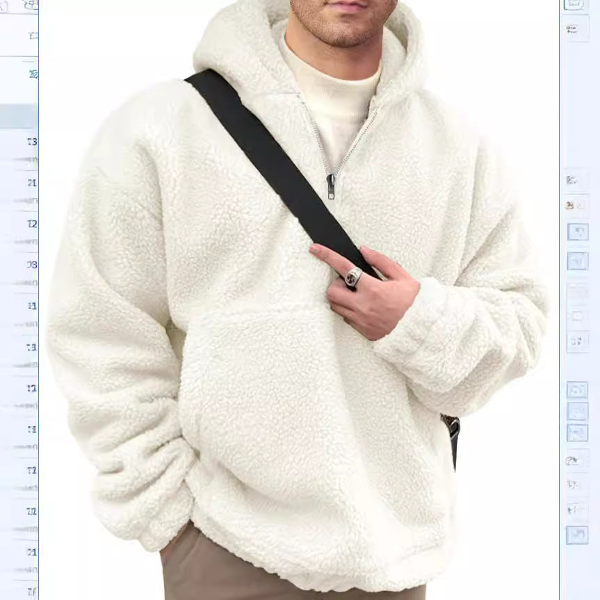 Herren Fleece Pullover Kuschelig Halbzipper Design