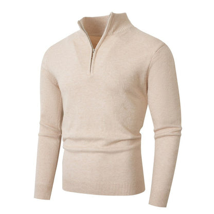 Men's Modern Pullover Half-Zip Textured Fabric