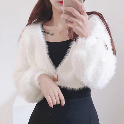 Women's Bolero Jacket Soft Fluffy Trendy