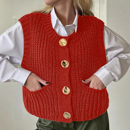 Große Strickweste Wollmischung Übergröße