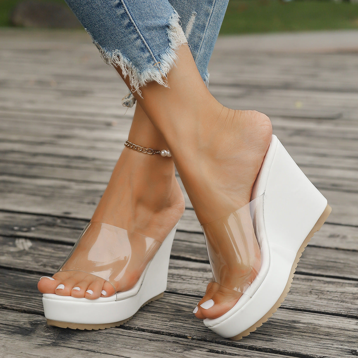 Women's Platform Sandals Transparent Women's Wedding Shoes