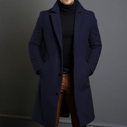 Classic Women's Trench Coat Tailored Wool Blend Knee-Length