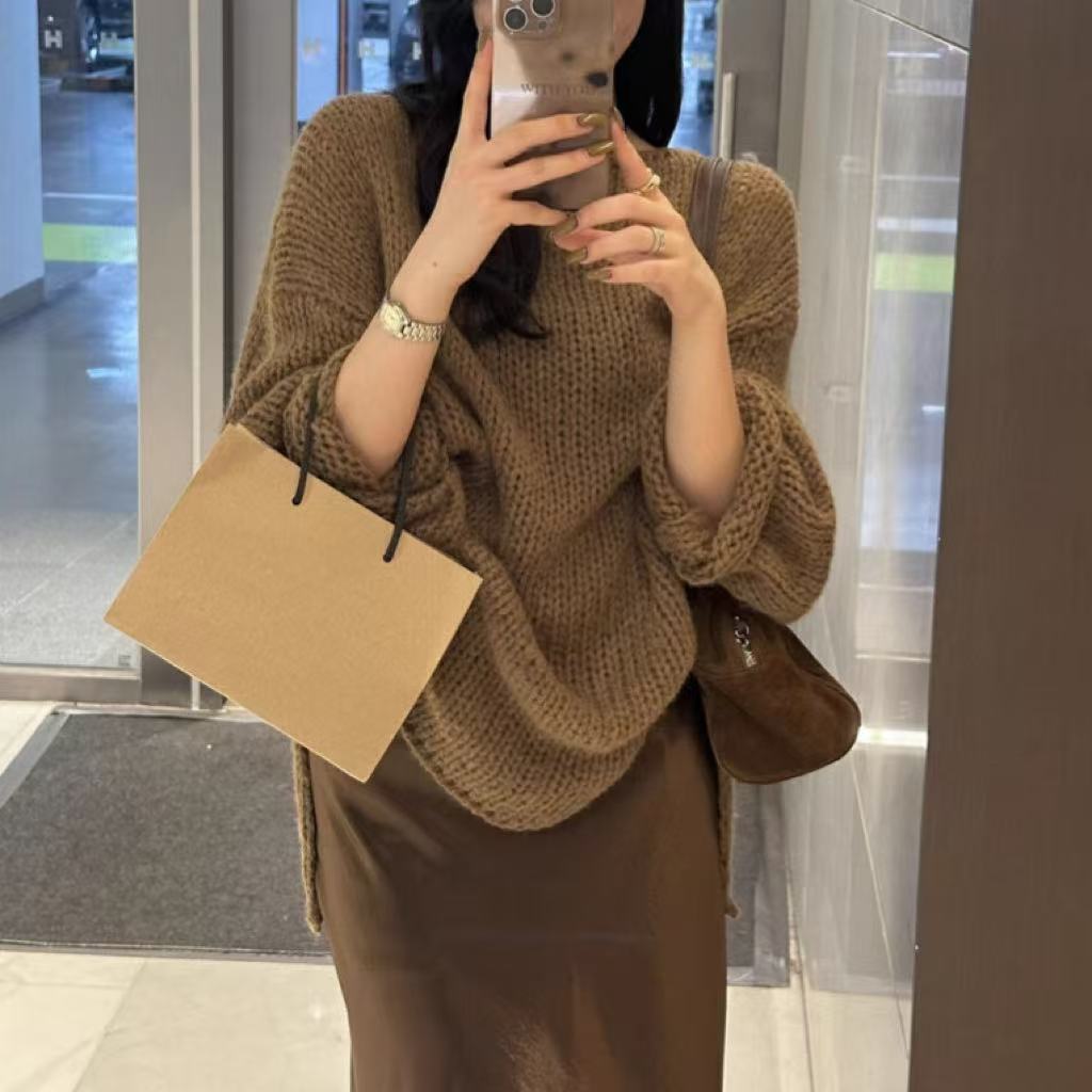 Oversized Sweater Long Sleeve Off Shoulder Casual Style