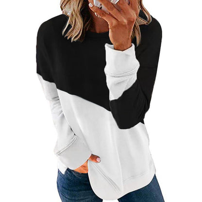 Women's Trendy Color Block Crewneck Sweatshirt