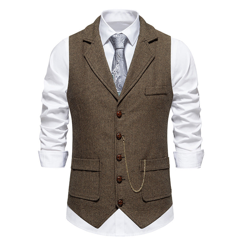 Men's Houndstooth Vest Elegant Design