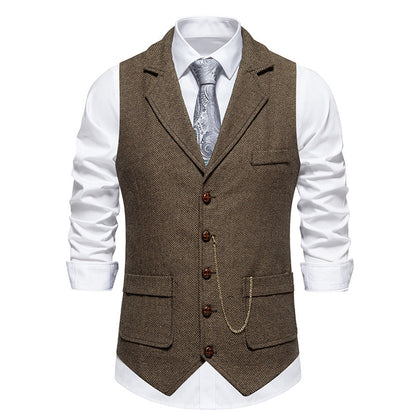 Men's Houndstooth Vest Elegant Design