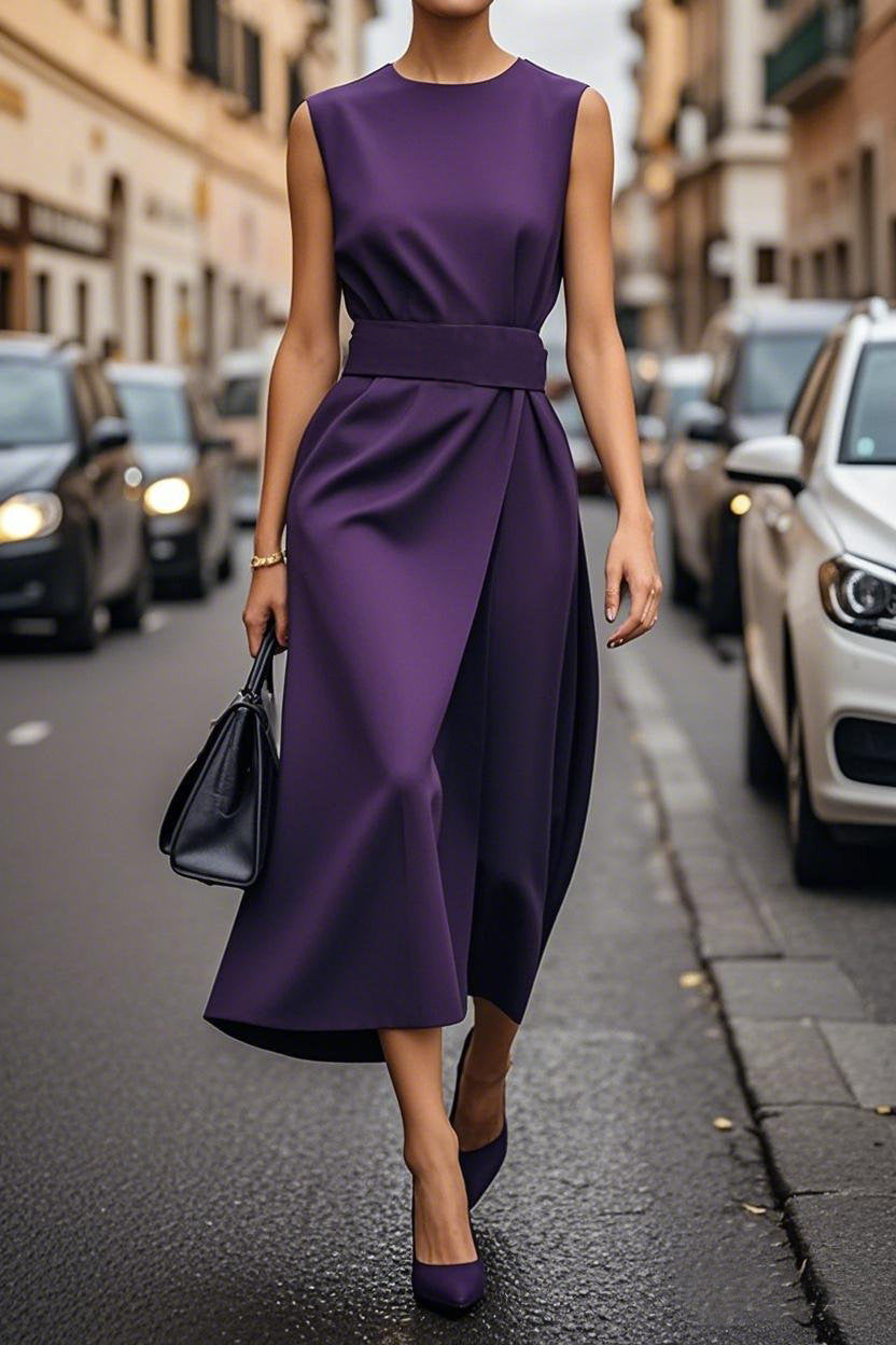 Women's Elegant Pleated Maxi Dress