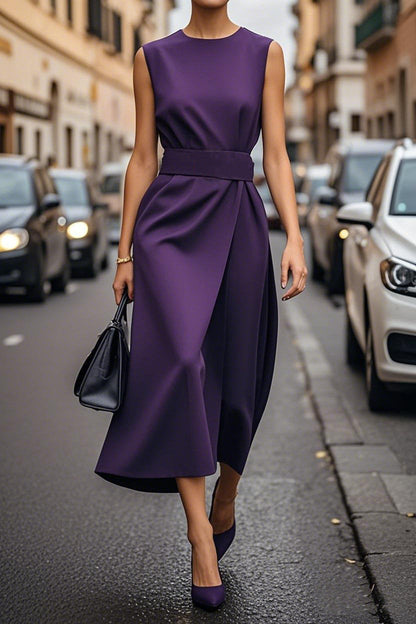 Women's Elegant Pleated Maxi Dress