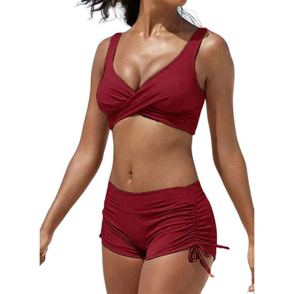Women's Swimsuit Set Bikini Style Trendy Ruched Look