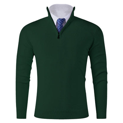 Men's Knitted Jumper Modern Zip Elastic