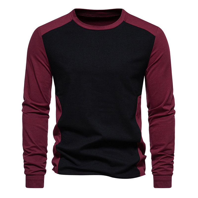 Men's Long Sleeve T-Shirt Comfortable Contrast Sleeves