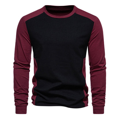 Men's Long Sleeve T-Shirt Comfortable Contrast Sleeves