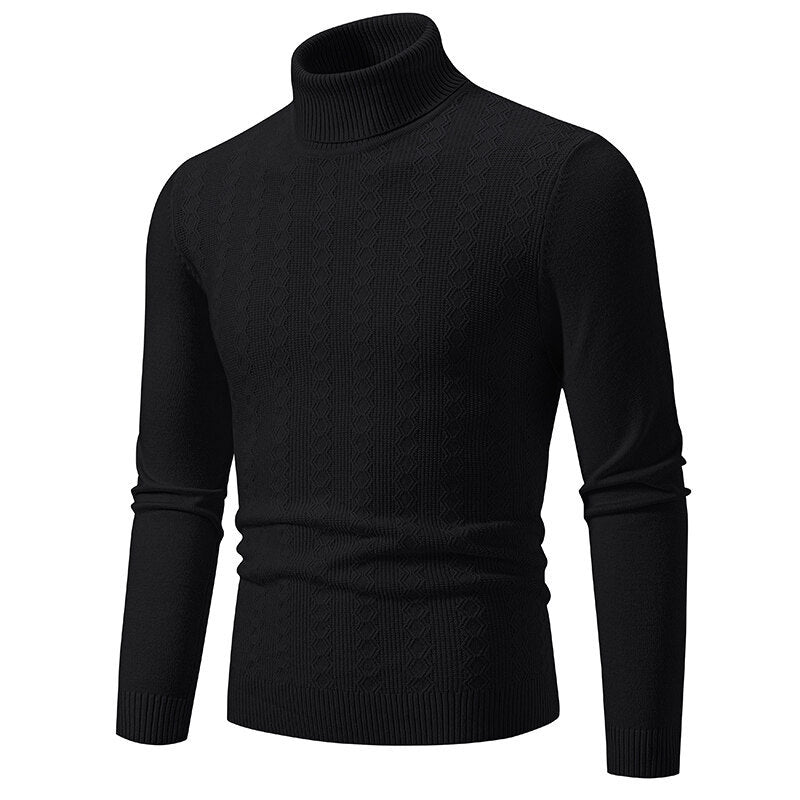 Men's Turtleneck Cable Knit Sweater