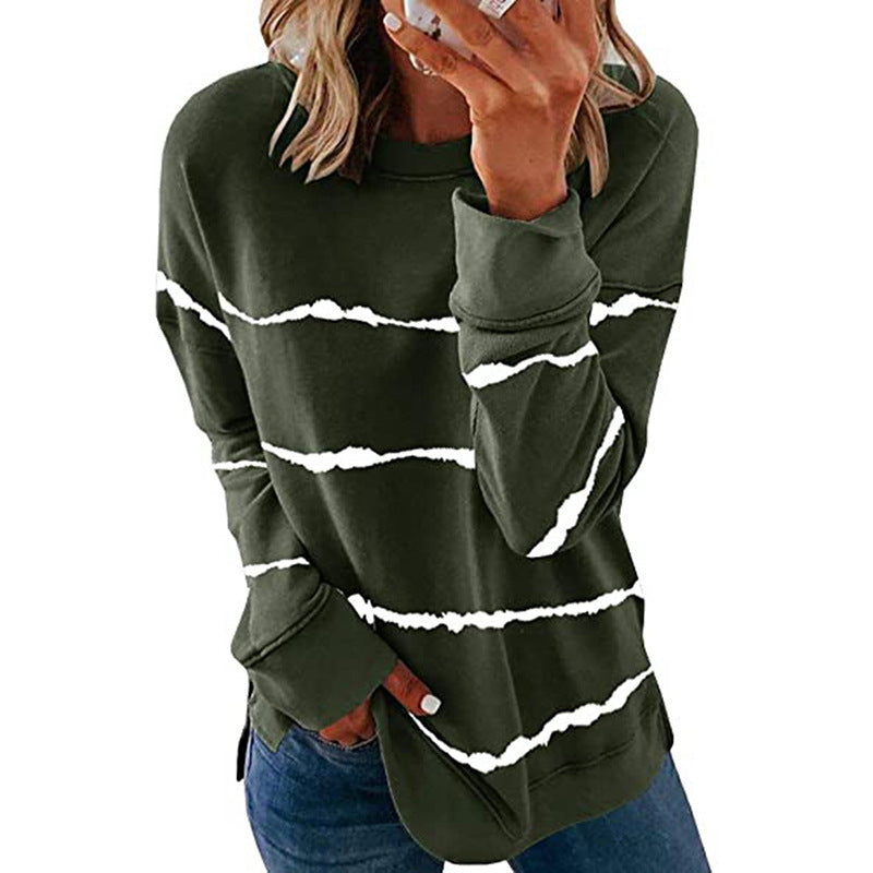 Women's Striped Sweatshirt Modern Style