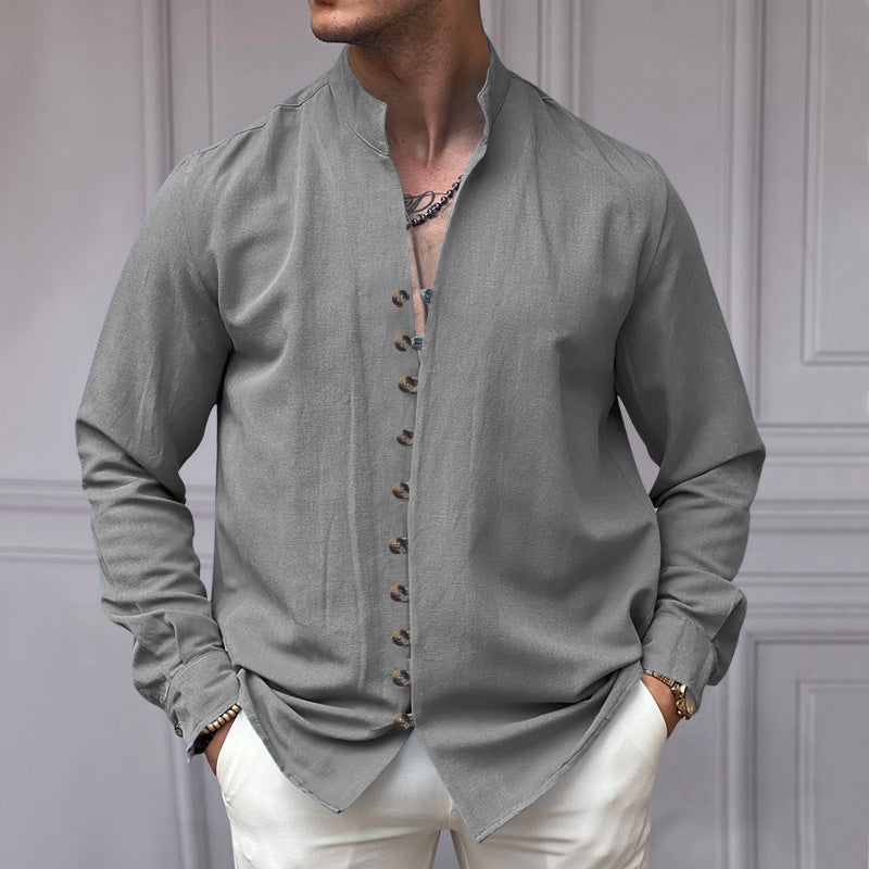 Men's Long-Sleeve Shirt Modern Buttons Elegant Design