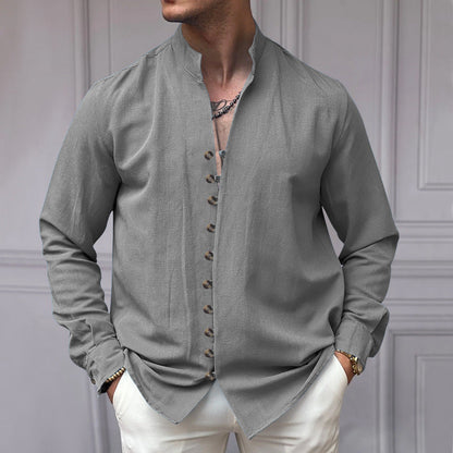 Men's Long-Sleeve Shirt Modern Buttons Elegant Design