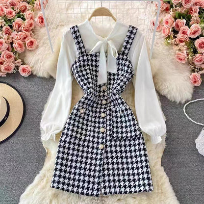 Elegant Women's A-Line Dress with Bow