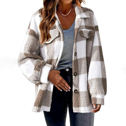 Stylischer Karomantel Damen Winter