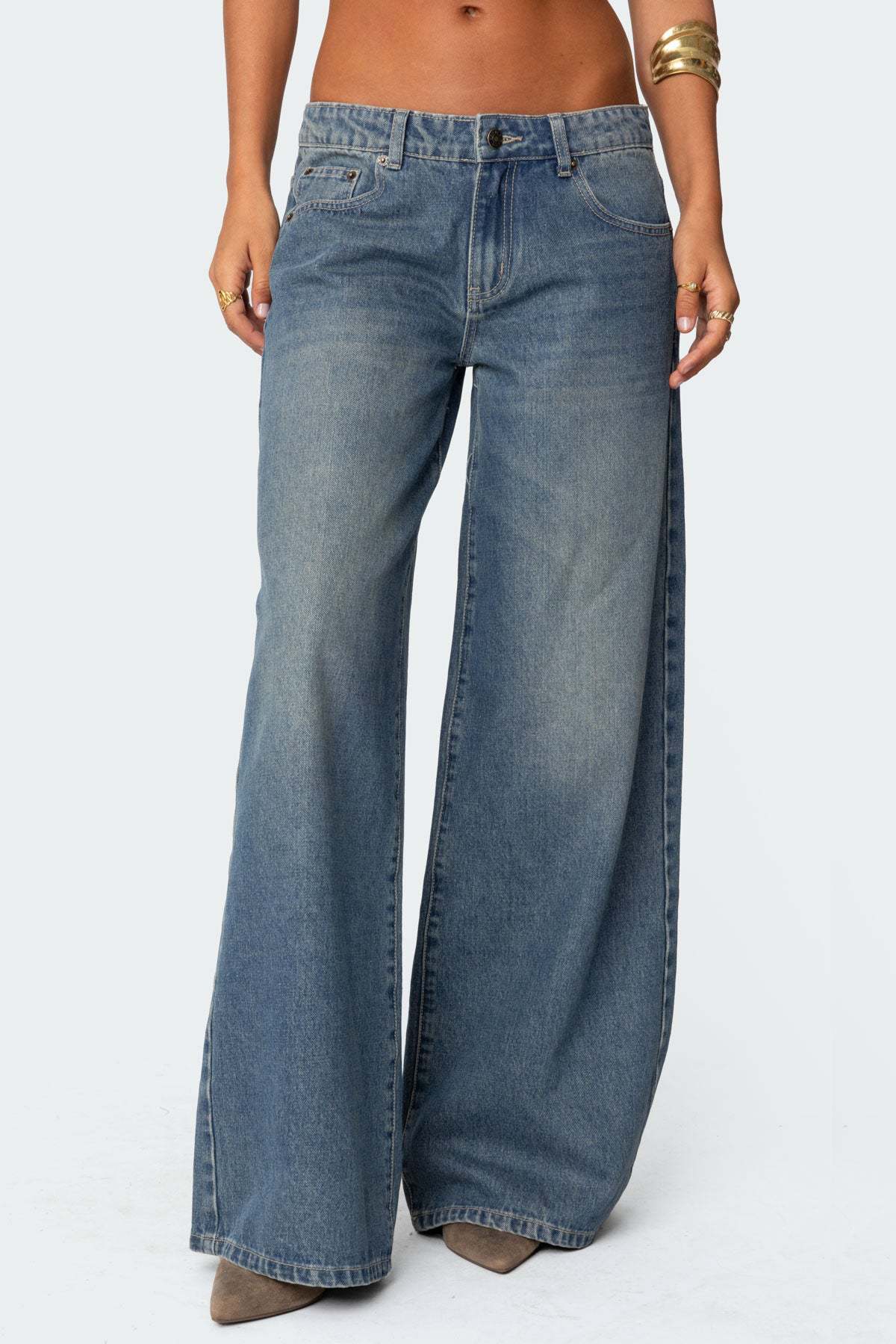 Women's High-Waisted Wide-Leg Comfort Jeans