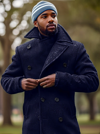 Men's Classic Double-Breasted Coat, Soft Finish
