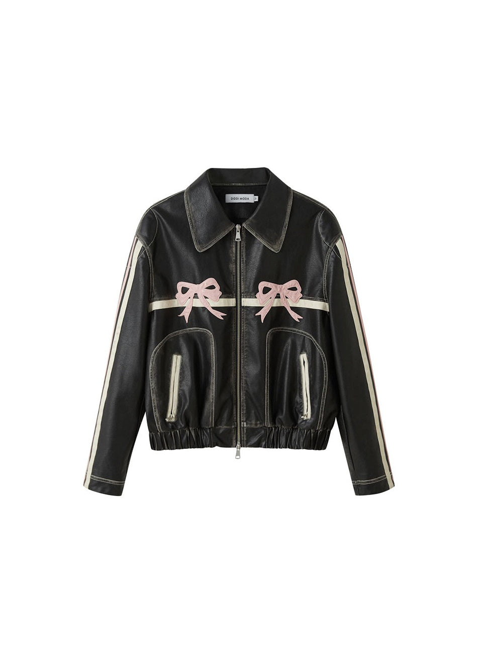 Stilvolle Lederjacke Damen Schnellverschluss
