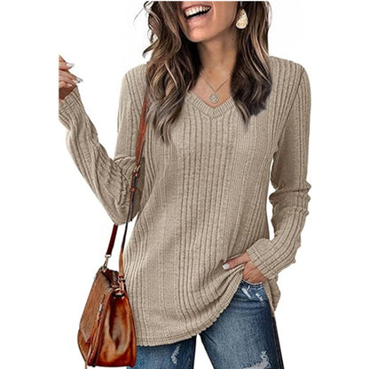 Women's Pullover V-Neck Knit Design