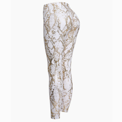 Women's Sports Leggings Snake Print High-Waisted