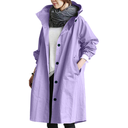 Women's Oversized Trench Coat Hooded Jacket Stylish