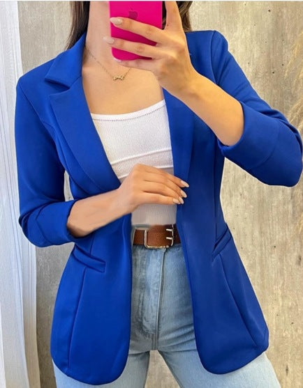 Women's Blazer Elegant Tailored Fit Long Sleeves