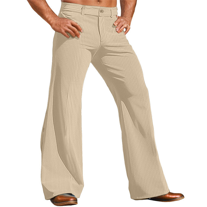 Men's Vintage Flare Striped Elegant Trousers