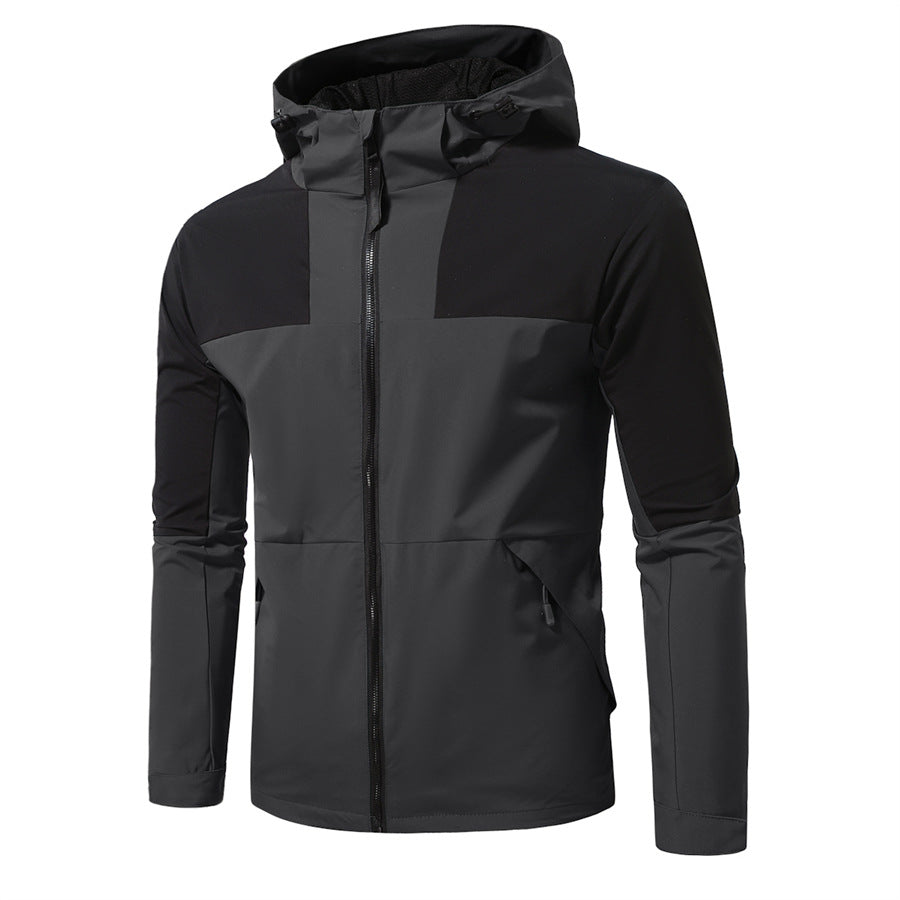 Men's Windbreaker Jacket Waterproof With Hood and Pockets