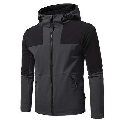 Men's Windbreaker Jacket Waterproof With Hood and Pockets