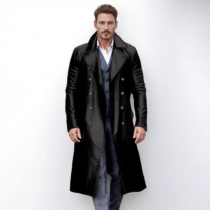 Herren Trenchcoat Elegantes Design Glanzstoff - IdealeKleiden