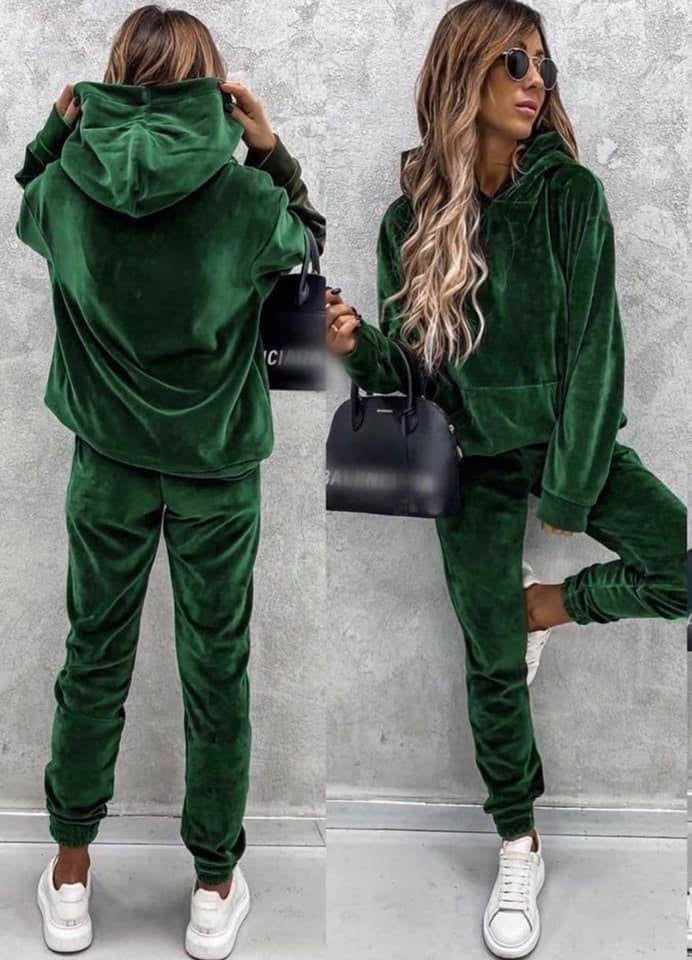 Women's Tracksuit Microfiber Hood Pockets Activewear