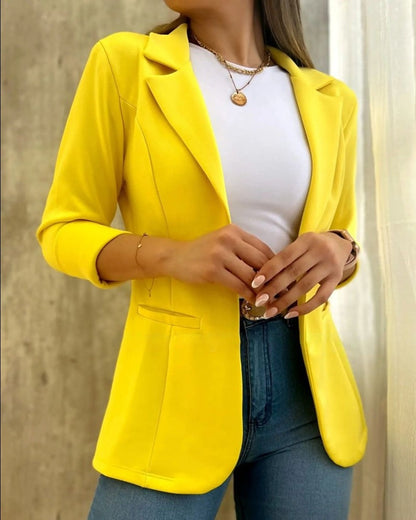 Women's Blazer Elegant Tailored Fit Long Sleeves
