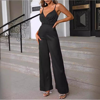 Women's Elegant Slim-Fit Shoulder-Cut Jumpsuit