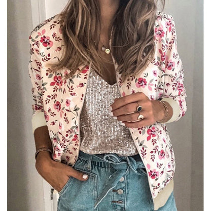 Modische Blumenjacke Elegant Frauen - IdealeKleiden