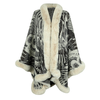 Women's Poncho Soft Fleece Warm Shawl