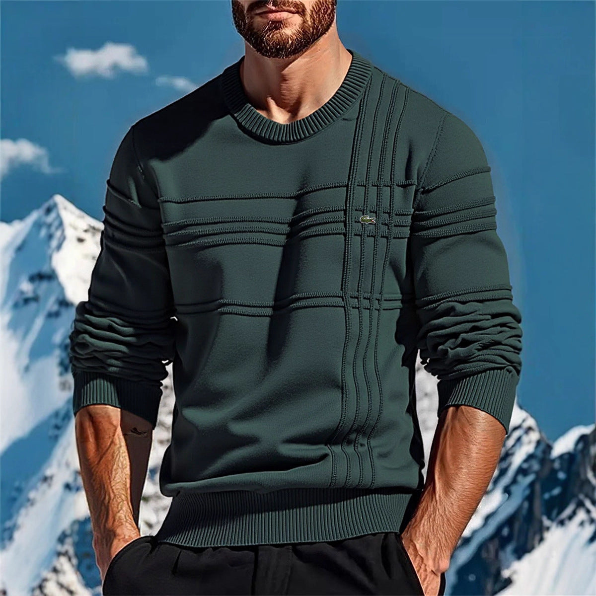 Herren Strickpullover Modern Textur Design - IdealeKleiden