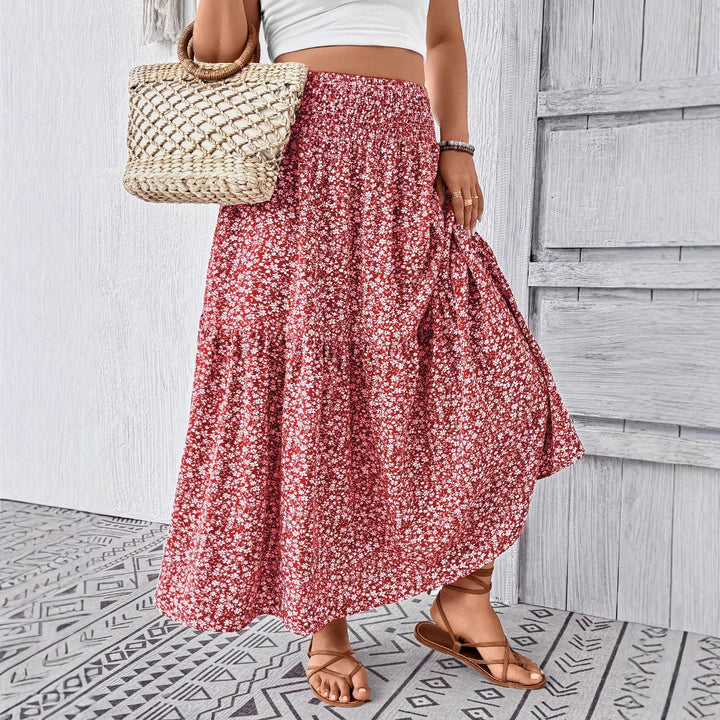 Damen Maxirock Floral Elegant Lang