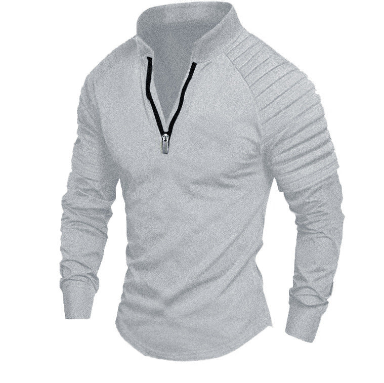 Men's Long-Sleeve Sporty Functional Zip-Up Shirt