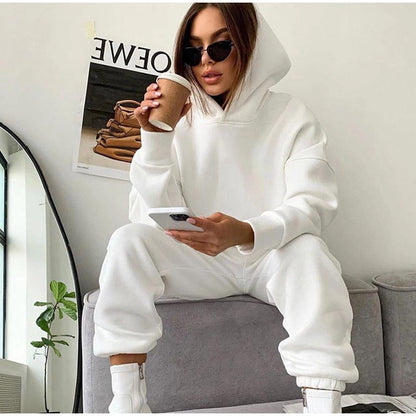 Women's Jogging Suit Set Hooded Elastic Comfortable