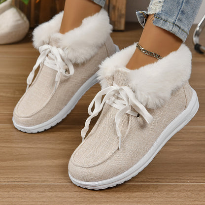 Women's Sneakers Comfortable Plush Collar Non-Slip
