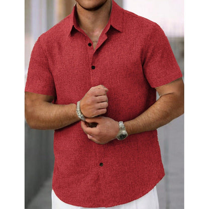 Men's Short-Sleeve Shirt Textured Modern Design