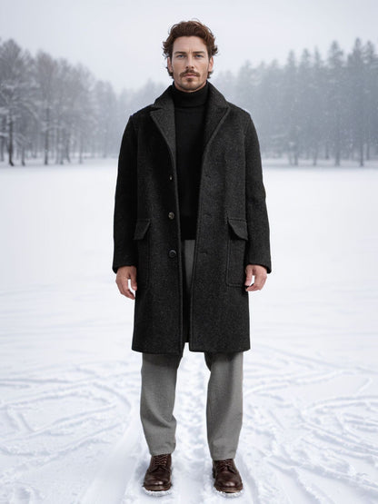 Men's Winter Coat Elegant Warm with Pockets
