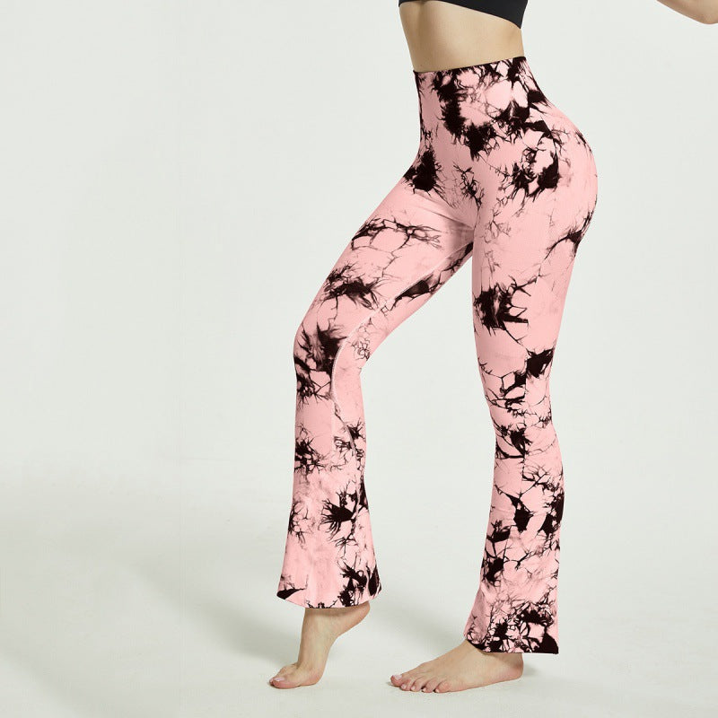 Women's Yoga Pants Elegant Tie-Dye Pattern