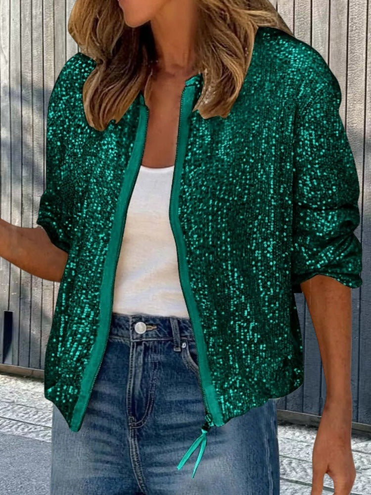 Women's Glitter Jacket Modern Cut Women's Clothing