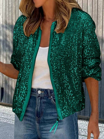 Women's Glitter Jacket Modern Cut Women's Clothing